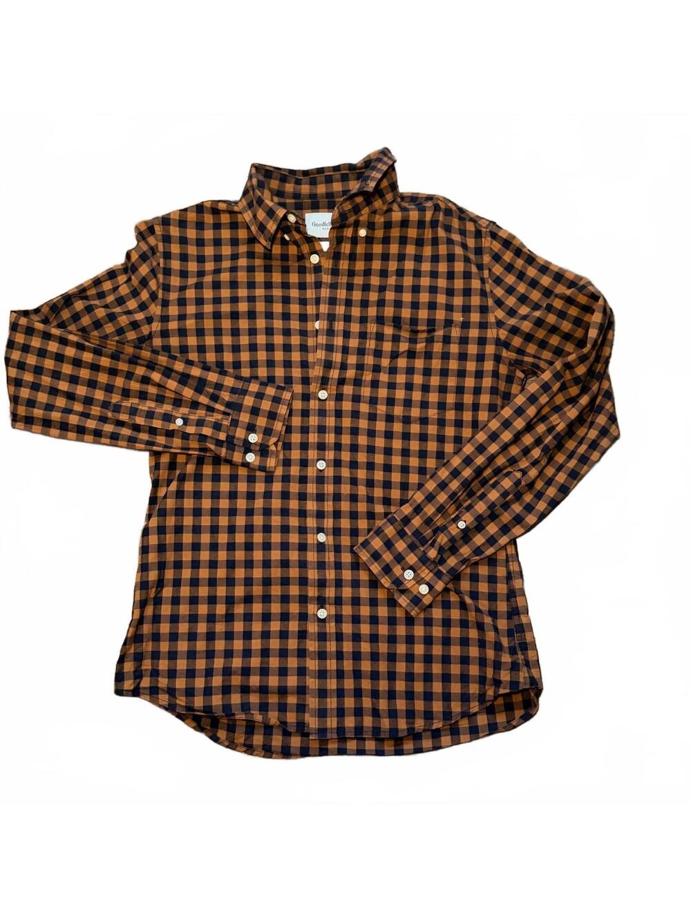 Goodfellow & Co Men's Slim Fit Button-Down Plaid Shirt, Medium